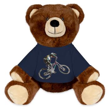 MTB-Abfahrt - MiniFeet® RecycelBär® Braun - French Navy - Vorne