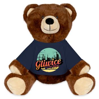 Gliwice Upper Silesia - MiniFeet® RecycelBär® Teddy Bear Brown - french navy - Front