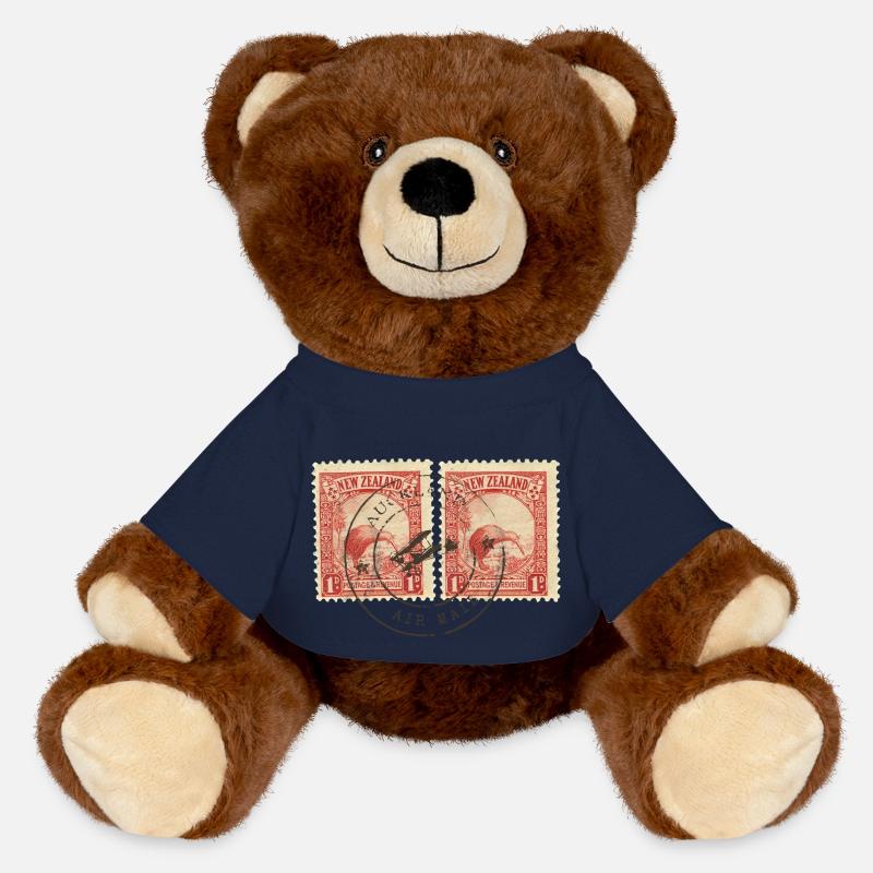 Kiwi stamps - MiniFeet® RecycelBär® Teddy Bear Brown - french navy