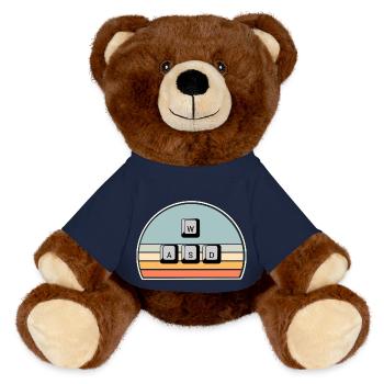 PC Gaming Keyboard Mouse WASD - MiniFeet® RecycelBär® Teddy Bear Brown - french navy - Front