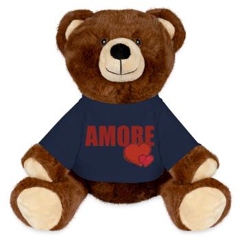 AMORE WITH HEART - MiniFeet® RecycelBär® Teddy Bear Brown - french navy - Front