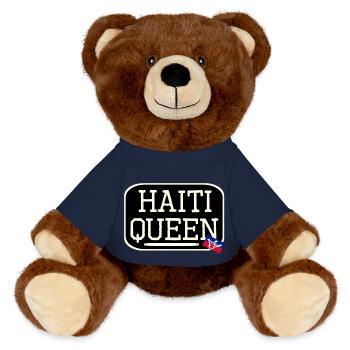 Logo d’Haïti avec un drôle de drapeau - Nounours RecycelBär® marron - bleu marine - Devant