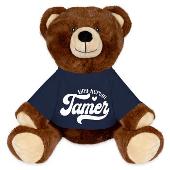 Tiny Human Tamer Heart Design for Parents and - MiniFeet® RecycelBär® Teddy Bear Brown - french navy - Front