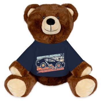 E-Auto Elektroauto - MiniFeet® RecycelBär® Braun - French Navy - Vorne