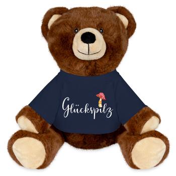 Lucky devil - MiniFeet® RecycelBär® Teddy Bear Brown - french navy - Front