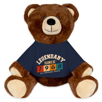 Legendary since 1968 Vintage Retro Anniversary - MiniFeet® RecycelBär® Teddy Bear Brown - french navy - Front