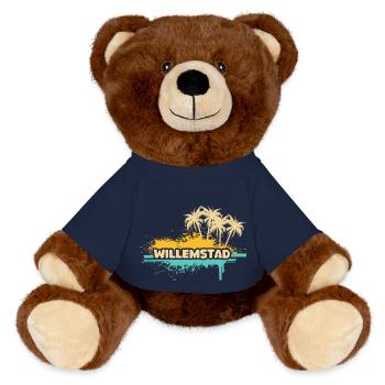Willemstad as a holiday - MiniFeet® RecycelBär® Teddy Bear Brown - french navy - Front