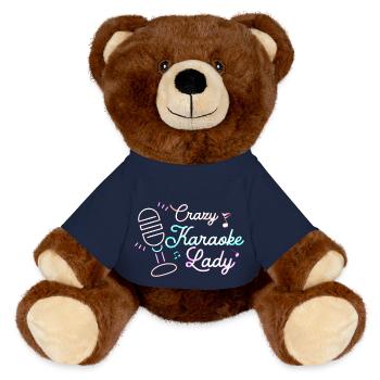 Crazy karaoke Lady chanteuse chanteuse - Nounours RecycelBär® marron - bleu marine - Devant