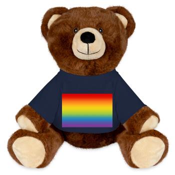 Regenbogen Flagge Fahne LGBT CSD Gay Pride - MiniFeet® RecycelBär® Braun - French Navy - Vorne