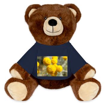 Lavender cotton or gray santolina holy herb - MiniFeet® RecycelBär® Teddy Bear Brown - french navy - Front