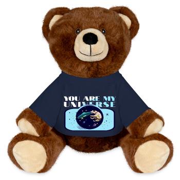 Frisbee funny - MiniFeet® RecycelBär® Teddy Bear Brown - french navy - Front