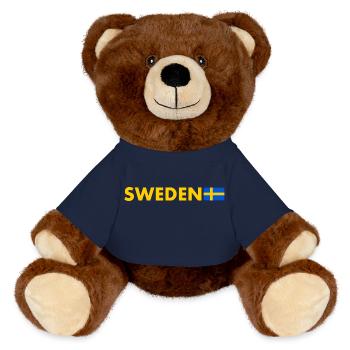 Suède - Nounours RecycelBär® marron - bleu marine - Devant