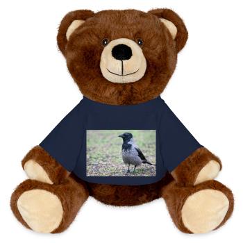 Carrion Crow (Aaskrähe, Corvus corone) - MiniFeet® RecycelBär® Teddy Bear Brown - french navy - Front