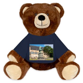 Equestrian statue of Frederick I Barbarossa - MiniFeet® RecycelBär® Teddy Bear Brown - french navy - Front