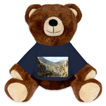 Montagnes de montagne Paysage de montagne Poster - Nounours RecycelBär® marron - bleu marine - Devant