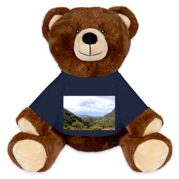 Montagnes de montagne Paysage de montagne Poster - Nounours RecycelBär® marron - bleu marine - Devant