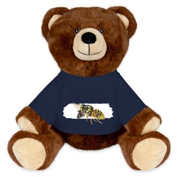 Wasp during transport - MiniFeet® RecycelBär® Teddy Bear Brown - french navy - Front