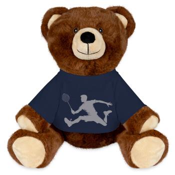 Joueurs de badminton - Nounours RecycelBär® marron - bleu marine - Devant