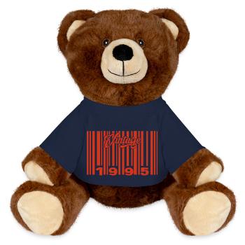 Vintage 1995 Born In 1995 30 Year Old Bar Code Anniversai - MiniFeet® RecycelBär® Teddy Bear Brown - french navy - Front