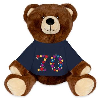 Fleurs 70 - Nounours RecycelBär® marron - bleu marine - Devant