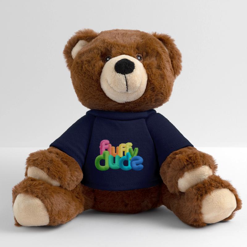 Fluffy Dude - Typographie 3D colorée avec peluche C Nounours RecycelBär® marron