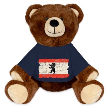 Berlin Vintage Flag - MiniFeet® RecycelBär® Braun - French Navy - Vorne