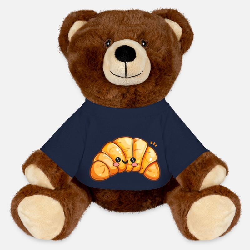 Sweet Croissant Comic - MiniFeet® RecycelBär® Teddy Bear Brown - french navy