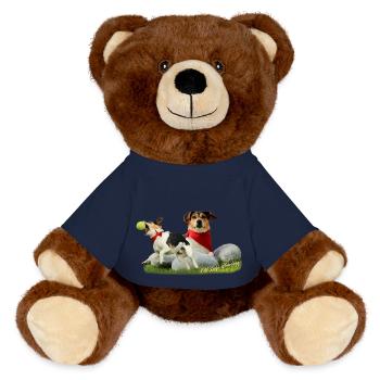 Jack Russel Terrier - MiniFeet® RecycelBär® Braun - French Navy - Vorne