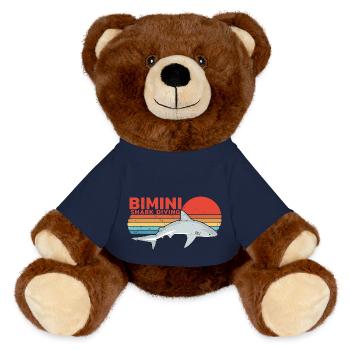 Bimini Bull Shark Diving - MiniFeet® RecycelBär® Teddy Bear Brown - french navy - Front