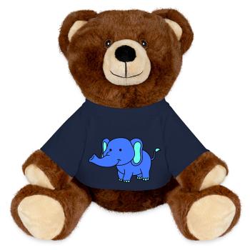 éléphant - Nounours RecycelBär® marron - bleu marine - Devant