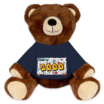 Millennium 2000 Graffiti – 25 Years of Urban Vibes - MiniFeet® RecycelBär® Teddy Bear Brown - french navy - Front