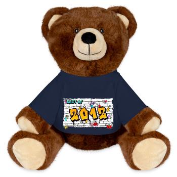 Street Rebel 2012 Graffiti – 13 Years of Raaw - MiniFeet® RecycelBär® Teddy Bear Brown - french navy - Front