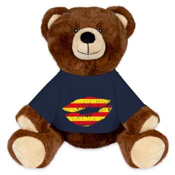 Mouth Catalan - MiniFeet® RecycelBär® Teddy Bear Brown - french navy - Front