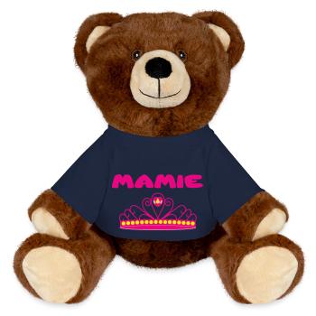 MAMIE - Nounours RecycelBär® marron - bleu marine - Devant