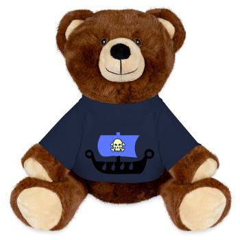 pirate ship - MiniFeet® RecycelBär® Teddy Bear Brown - french navy - Front