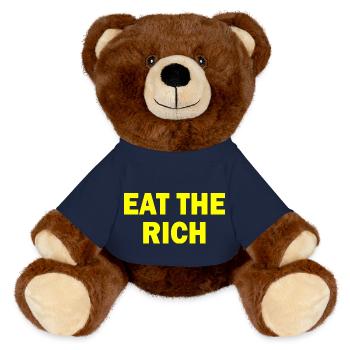 Eat the rich - MiniFeet® RecycelBär® Braun - French Navy - Vorne
