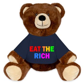 Eat the rich - MiniFeet® RecycelBär® Braun - French Navy - Vorne