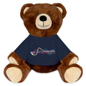 Lines. - MiniFeet® RecycelBär® Teddy Bear Brown - french navy - Front