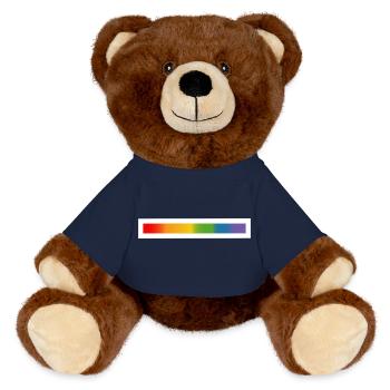 LGBT lgbtqi queer rainbow bar - MiniFeet® RecycelBär® Teddy Bear Brown - french navy - Front