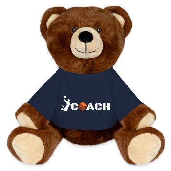 Basketball Coach Silhouette - MiniFeet® RecycelBär® Teddy Bear Brown - french navy - Front