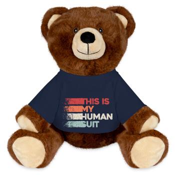 C’est mon costume humain – Humour poilu - Nounours RecycelBär® marron - bleu marine - Devant