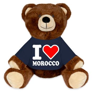 I love morocco - Nounours RecycelBär® marron - bleu marine - Devant