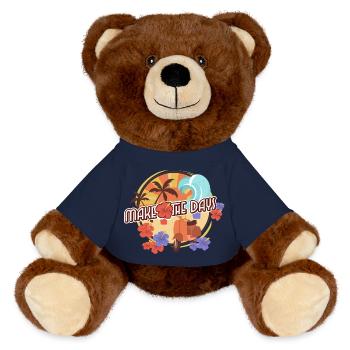 Vacation - Travel - MiniFeet® RecycelBär® Teddy Bear Brown - french navy - Front