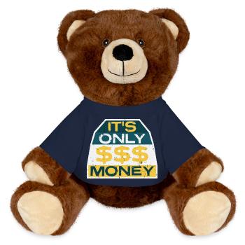 Ce n’est que de l’argent riche drôle acheter le bonheur en disant - Nounours RecycelBär® marron - bleu marine - Devant