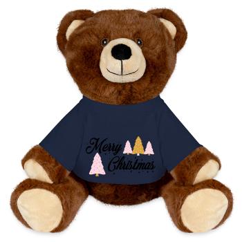 Joyeux sapin de Noël - Nounours RecycelBär® marron - bleu marine - Devant