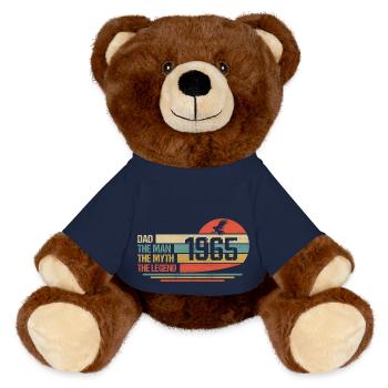 Meilleur Papa Du Monde Depuis 1965 Fête Des Pères - Nounours RecycelBär® marron - bleu marine - Devant
