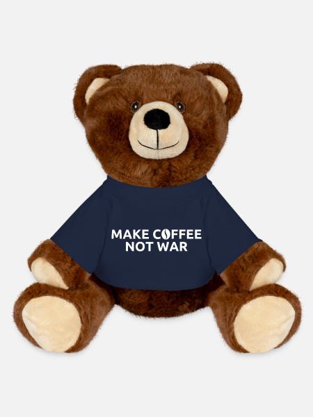 make coffee not war - MiniFeet® RecycelBär® Teddy Bear Brown - french navy