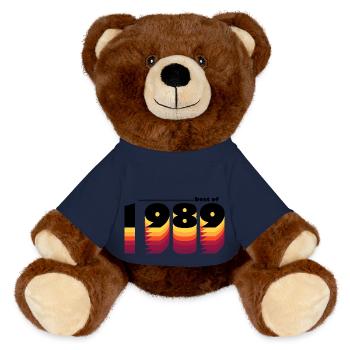 Vintage Retro Best of 1989, zur Feier des 36-jährigen Bestehens - MiniFeet® RecycelBär® Braun - French Navy - Vorne