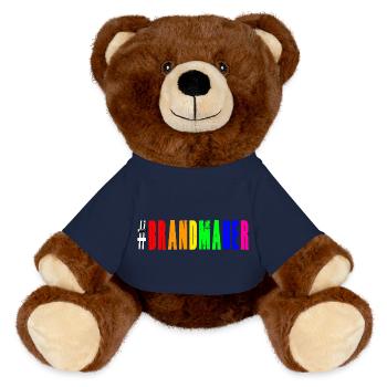 Brandmauer Regenbogen Vielfalt - MiniFeet® RecycelBär® Braun - French Navy - Vorne