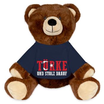 Türken Türkisch Türkei - MiniFeet® RecycelBär® Braun - French Navy - Vorne